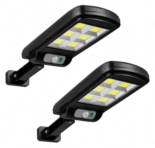 Solárny reflektor PHENOM 6 COB LED 5W 300 lm – 3 režimy, PIR 120°, IP65 (55290-2 kusy)