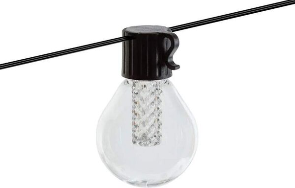 SMART solárna LED reťaz G40 – 15 žiaroviek, Bluetooth + IR ovládač, 21 h, IP65 (11743)