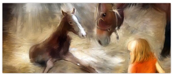 Obraz - Vitaj na svete, žriebätko (120x50 cm)