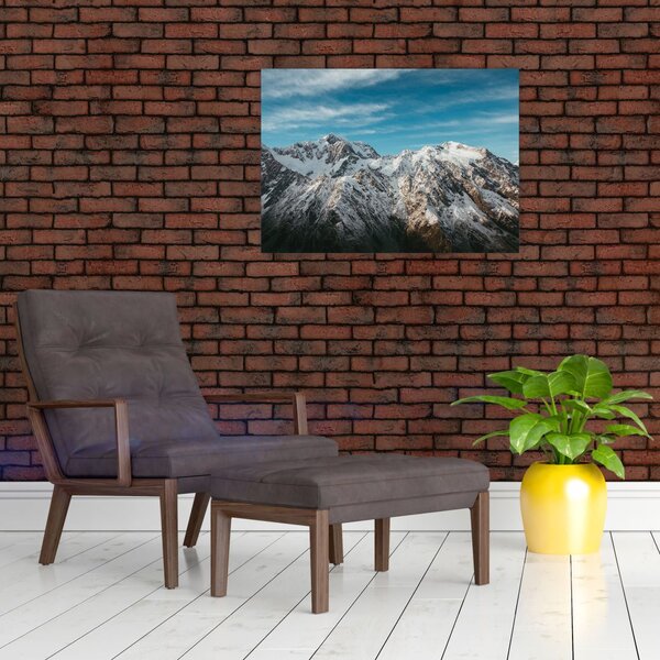 Obraz zasnežených vrcholkov, Fiordland (70x50 cm)