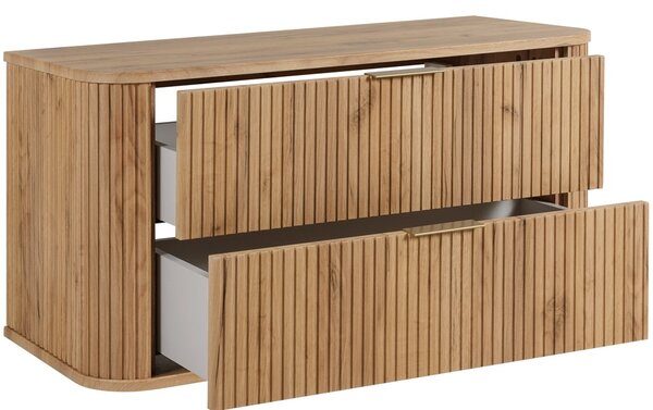 ELEGANCE dub craft zlatý C100 závesná skrinka pod umývadlo 100 cm s vrchnou doskou