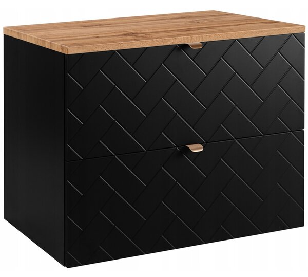 TREND čierny matný B80DC závesná skrinka pod umývadlo 80 cm
