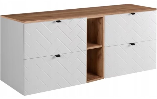 TREND biely matný W140DC závesná skrinka pod umývadlo 140 cm
