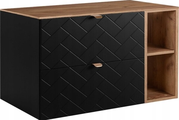 TREND čierny matný B100DC závesná skrinka pod umývadlo 100 cm