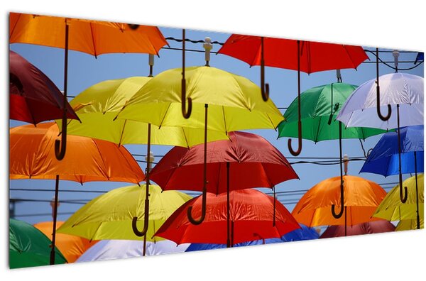 Obraz farebných dáždnikov (120x50 cm)