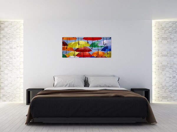 Obraz farebných dáždnikov (120x50 cm)