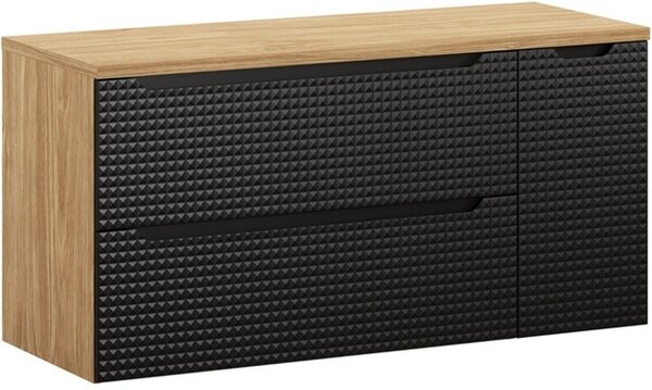 LUXOR Black 82-120-90-30-D závesná skrinka pod umývadlo 120 cm