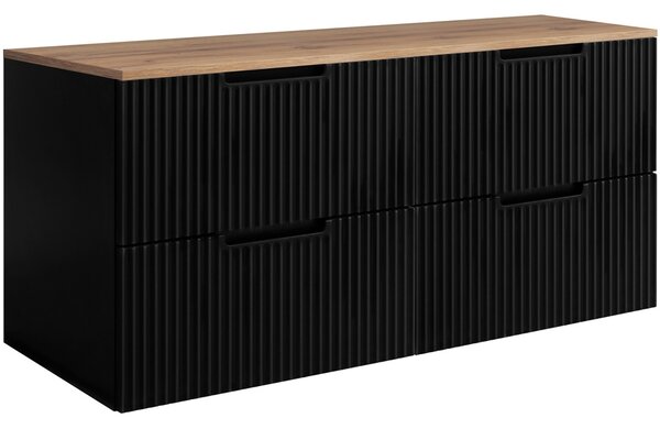 VENA čierna B120DC závesná skrinka pod umývadlo 120 cm