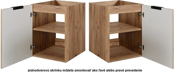 FLOW dub craft zlatý C120-80-40-DC závesná skrinka pod umývadlo s doskou 120 cm