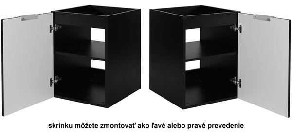 FLOW čierny matný B40D1 závesná kúpeľňová skrinka 40 cm
