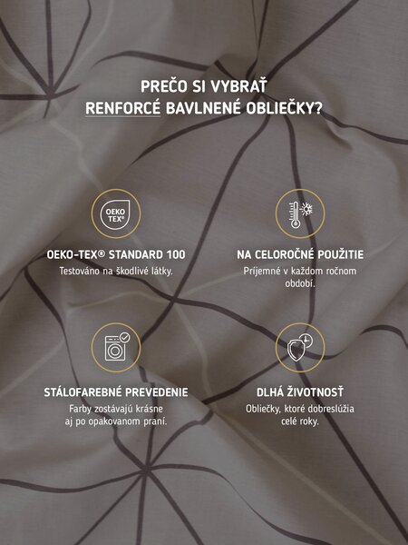 Bavlnené obliečky Renforcé - Sebastian béžový
