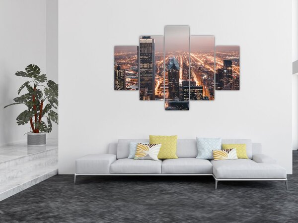 Obraz svietiacej metropoly (150x105 cm)