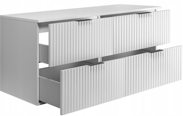 FLOW biely matný W120DW závesná skrinka pod umývadlo 120 cm