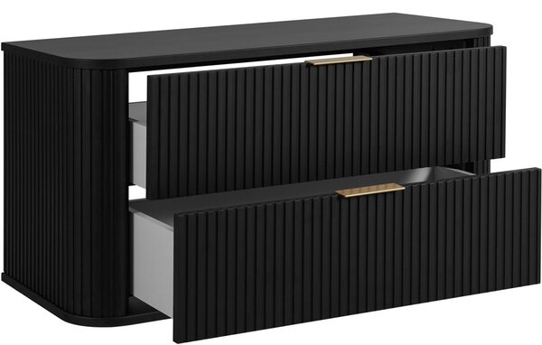 ELEGANCE čierna B100 závesná skrinka pod umývadlo 100 cm s vrchnou doskou