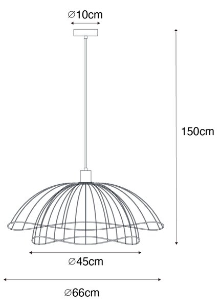 Dizajnové závesné svietidlo bronzové 45 cm - Pua