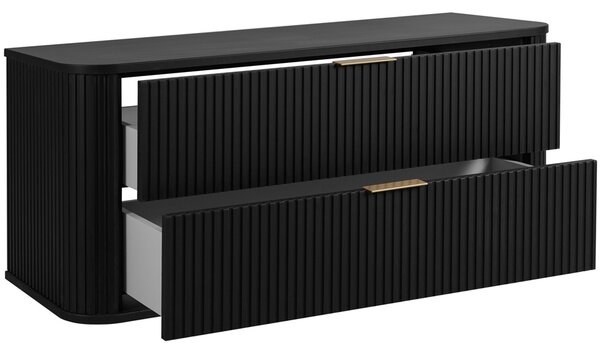 ELEGANCE čierna B120 závesná skrinka pod umývadlo 120 cm s vrchnou doskou