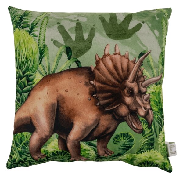 Dekoratívny vankúšik TRICERATOPS 40x40 cm, zelený