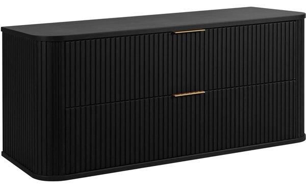 ELEGANCE čierna B120 závesná skrinka pod umývadlo 120 cm s vrchnou doskou
