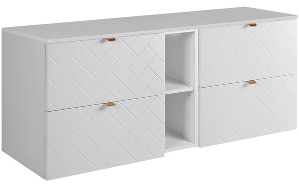 TREND biely matný W140DW závesná skrinka pod umývadlo 140 cm