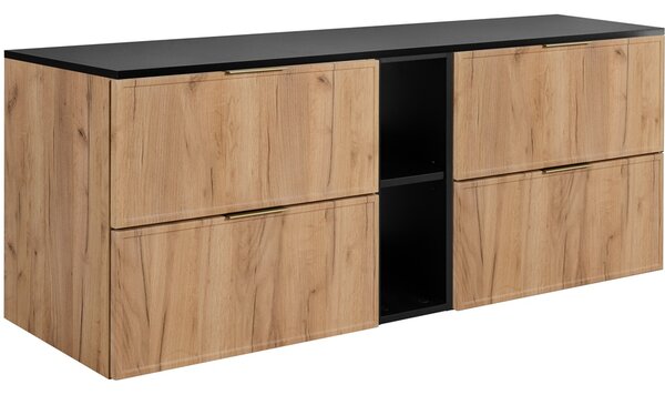 SLIM dub craft zlatý C140DB závesná skrinka pod umývadlo 140 cm