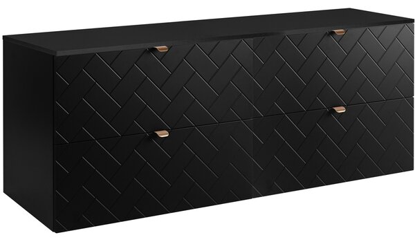 TREND čierny matný B160DB závesná skrinka pod umývadlo 160 cm
