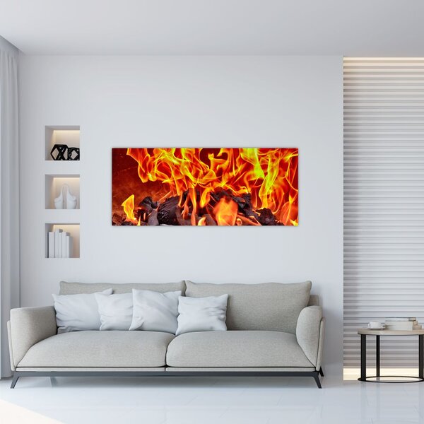 Obraz horiacich uhlíkov (120x50 cm)