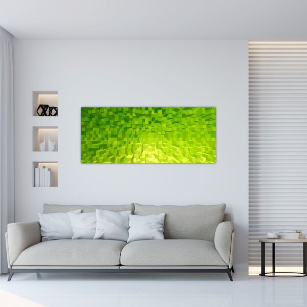 Obraz žltozelených kostičiek (120x50 cm)