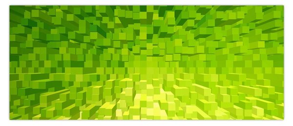 Obraz žltozelených kostičiek (120x50 cm)