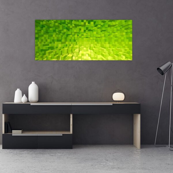 Obraz žltozelených kostičiek (120x50 cm)