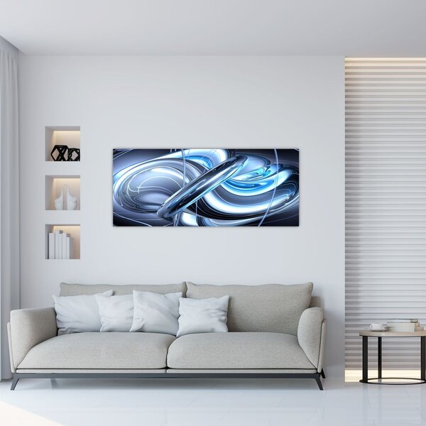 Obraz modrej abstrakcie (120x50 cm)