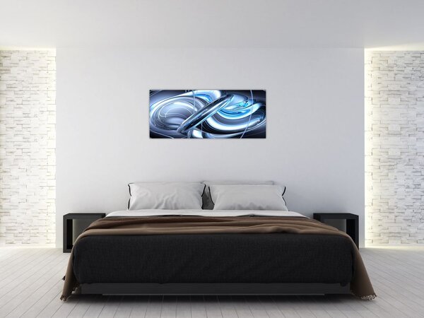 Obraz modrej abstrakcie (120x50 cm)