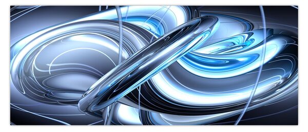 Obraz modrej abstrakcie (120x50 cm)