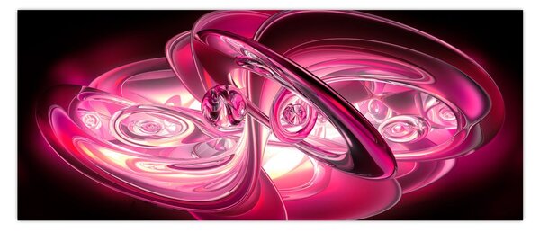 Obraz ružových fraktálov (120x50 cm)