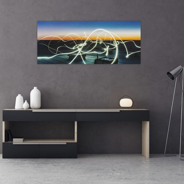 Obraz - pohľad na oblohu zo strechy (120x50 cm)