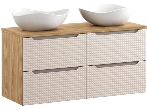 LUXOR Beige 82-120-60-60-DU kúpeľňová skrinka s umývadlami 120 cm