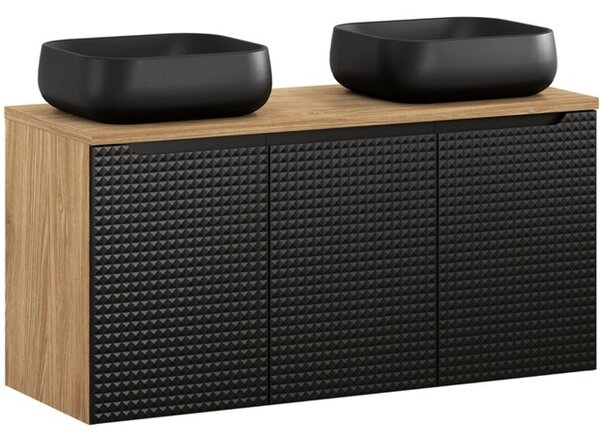 LUXOR Black 82-120-3D-DU závesná skrinka s umývadlom 120 cm