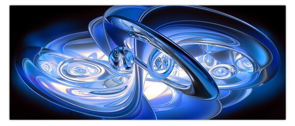 Modrý abstraktný obraz (120x50 cm)