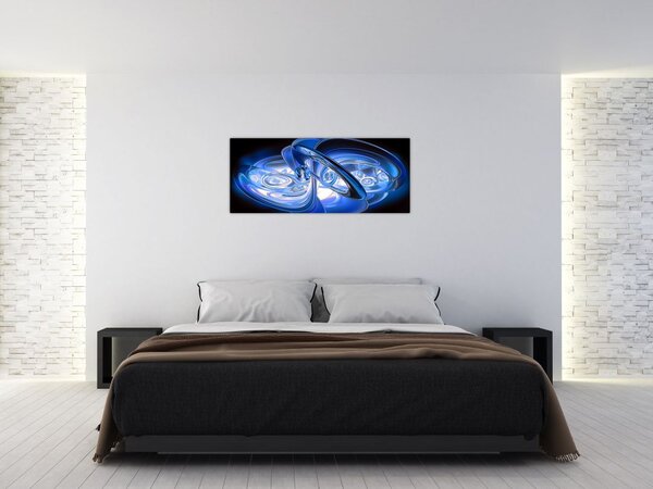 Modrý abstraktný obraz (120x50 cm)