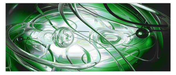 Zelený abstraktný obraz (120x50 cm)