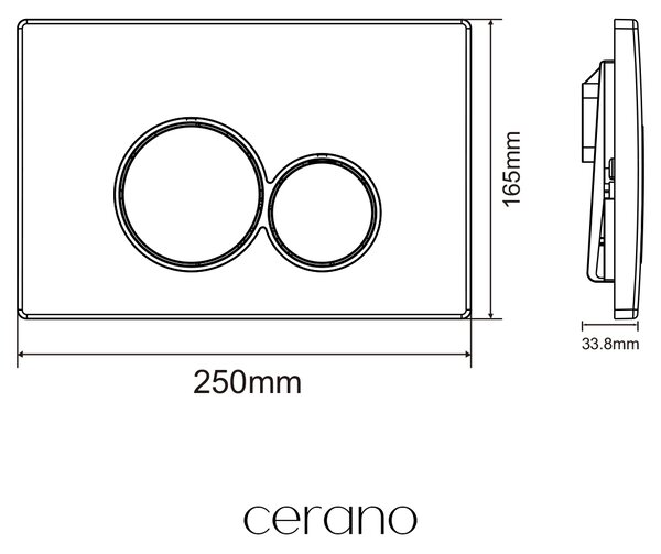 CERANO - Kompletná WC súprava Profi/Cronus Premium - biela lesklá - WC tlačidlo Duo/zlatá - na zamurovanie - 59,3x38,4 cm