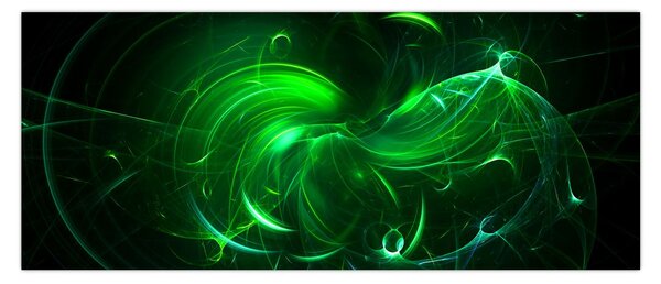 Obraz - zelená abstrakcia (120x50 cm)