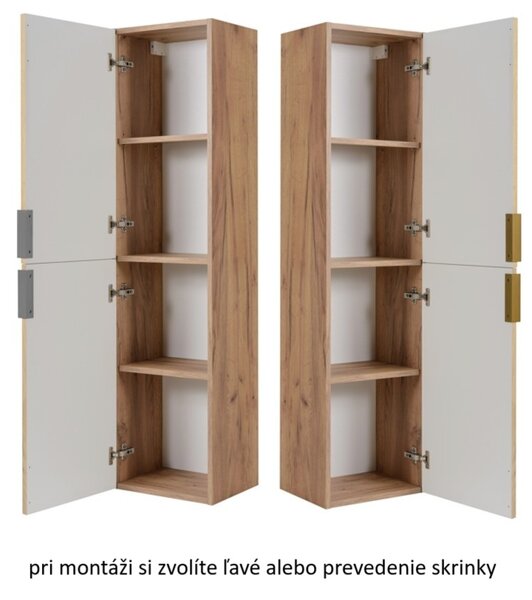 SLIM dub craft zlatý C35 vysoká skrinka do kúpelne