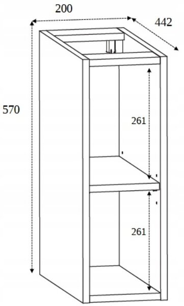 AURA kašmír K80D2 závesná skrinka pod umývadlo 80 cm