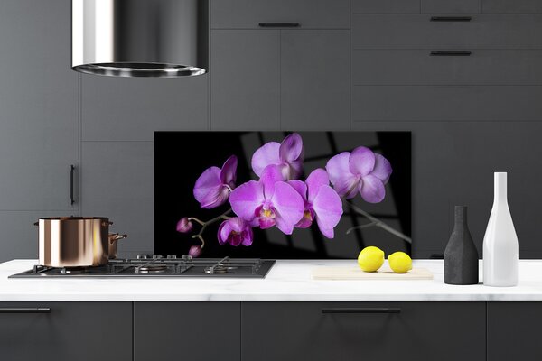 Sklenený obklad Do kuchyne Vstavač orchidea kvety 120x60 cm