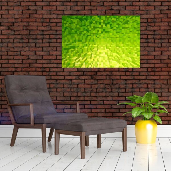 Obraz žltozelených kostičiek (90x60 cm)