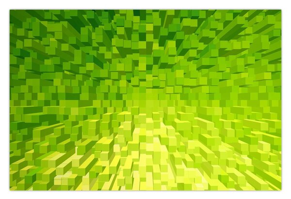 Obraz žltozelených kostičiek (90x60 cm)