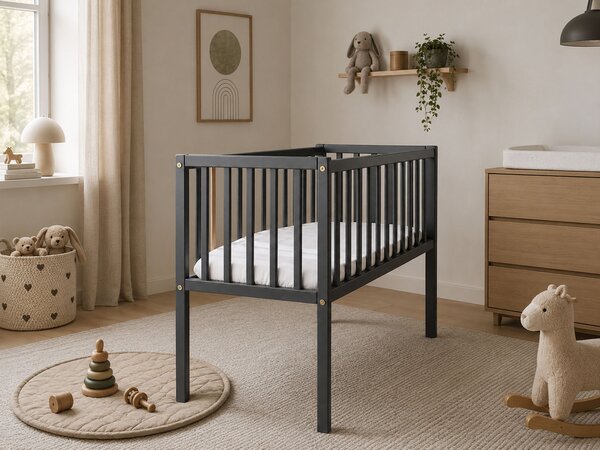 Detská postieľka Crib Stardust 90x40 - antracit