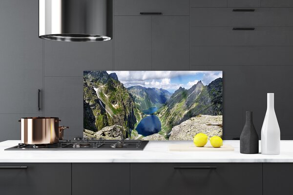 Sklenený obklad Do kuchyne Hory údolie jazerá vrcholy 120x60 cm