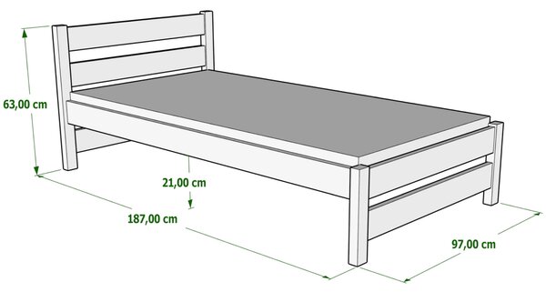 MAXMAX Detská posteľ z masívu KARAS - 180x90 cm