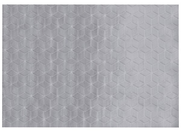 Koberec z umelej zajačej kožušiny sivý 160 x 230 cm umelá polyesterová kožušina mäkký huňatý s vysokým vlasom